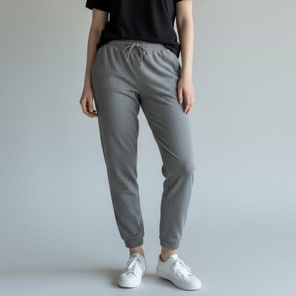 Express Jogger Pants Shine Women's Size L Gray Drawstring Performance Activewear - Picture 1 of 6